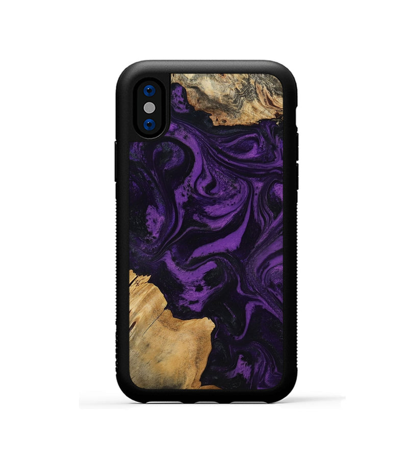 iPhone Xs Wood Phone Case - Yael (Purple, 818788)