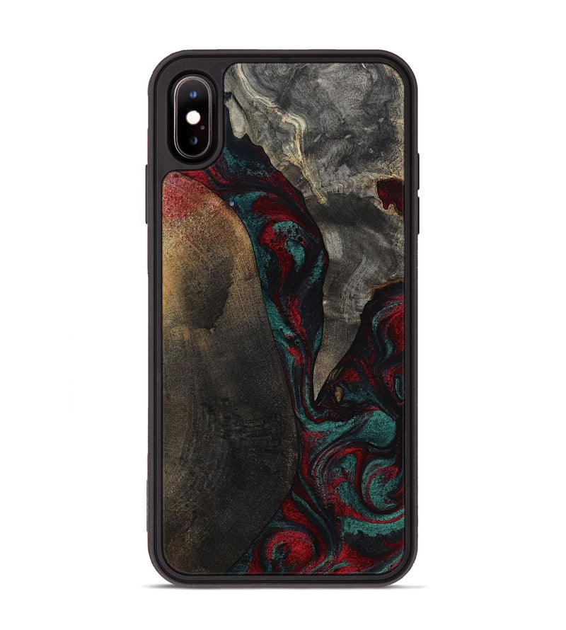 iPhone Xs Max Wood Phone Case - Joel (Red, 818792)