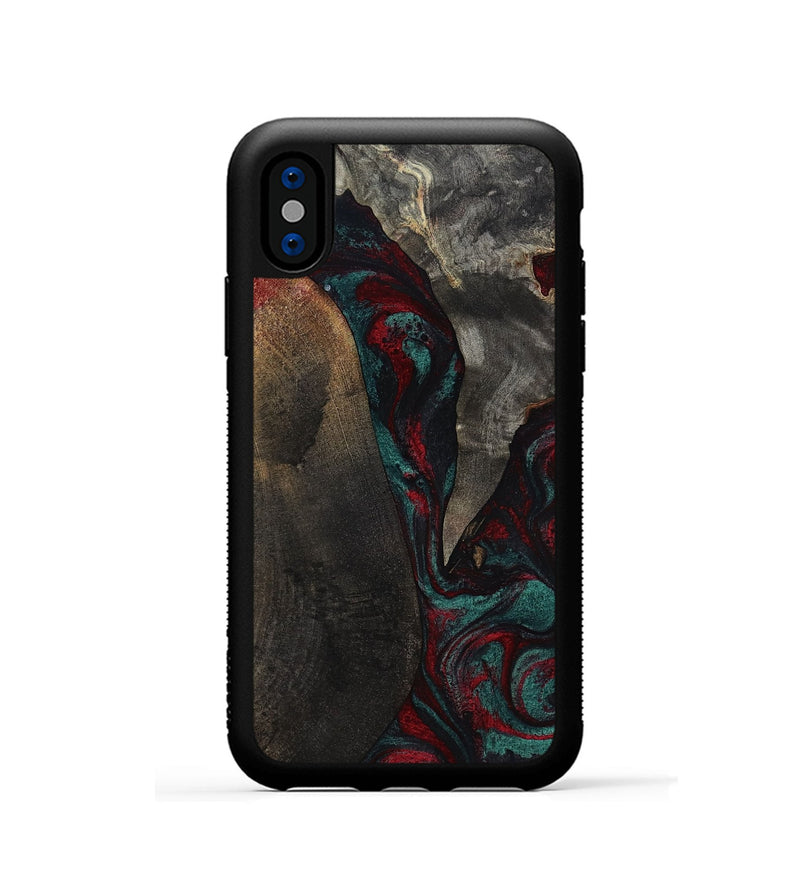 iPhone Xs Wood Phone Case - Joel (Red, 818792)
