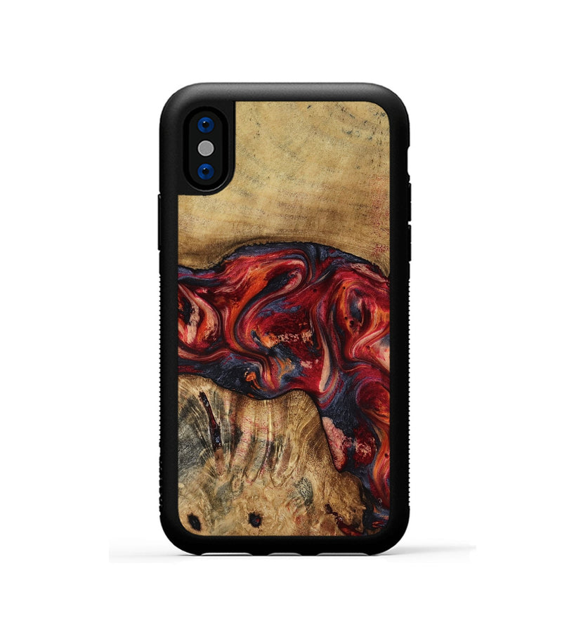 iPhone Xs Wood Phone Case - Elyssa (Red, 818793)