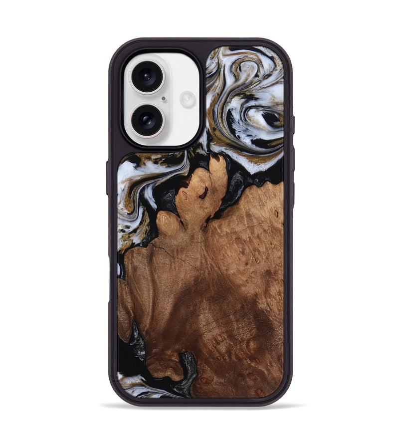 iPhone 17 Wood Phone Case - Kayli (Black & White, 818794)