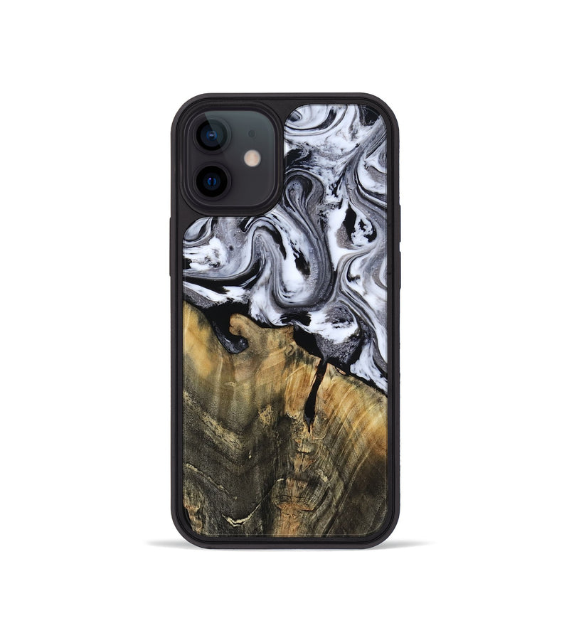 iPhone 12 mini Wood Phone Case - Wynter (Black & White, 818795)