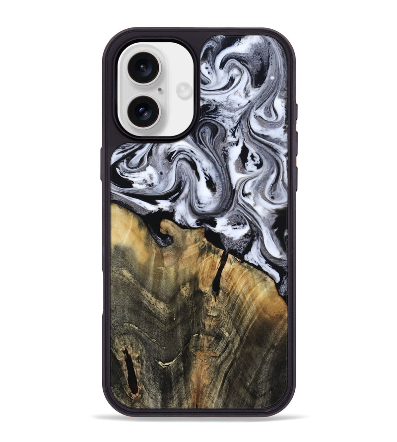 iPhone 16 Plus Wood Phone Case - Wynter (Black & White, 818795)