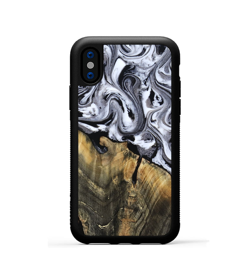 iPhone Xs Wood Phone Case - Wynter (Black & White, 818795)