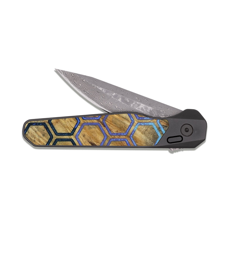 EDC Dark Damascus Wood Pocket Knife - Pamela (Pattern, 818809)