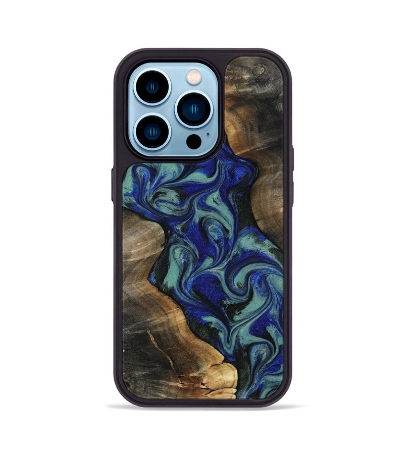iPhone 14 Pro Wood Phone Case - Vincent (Green, 818815)