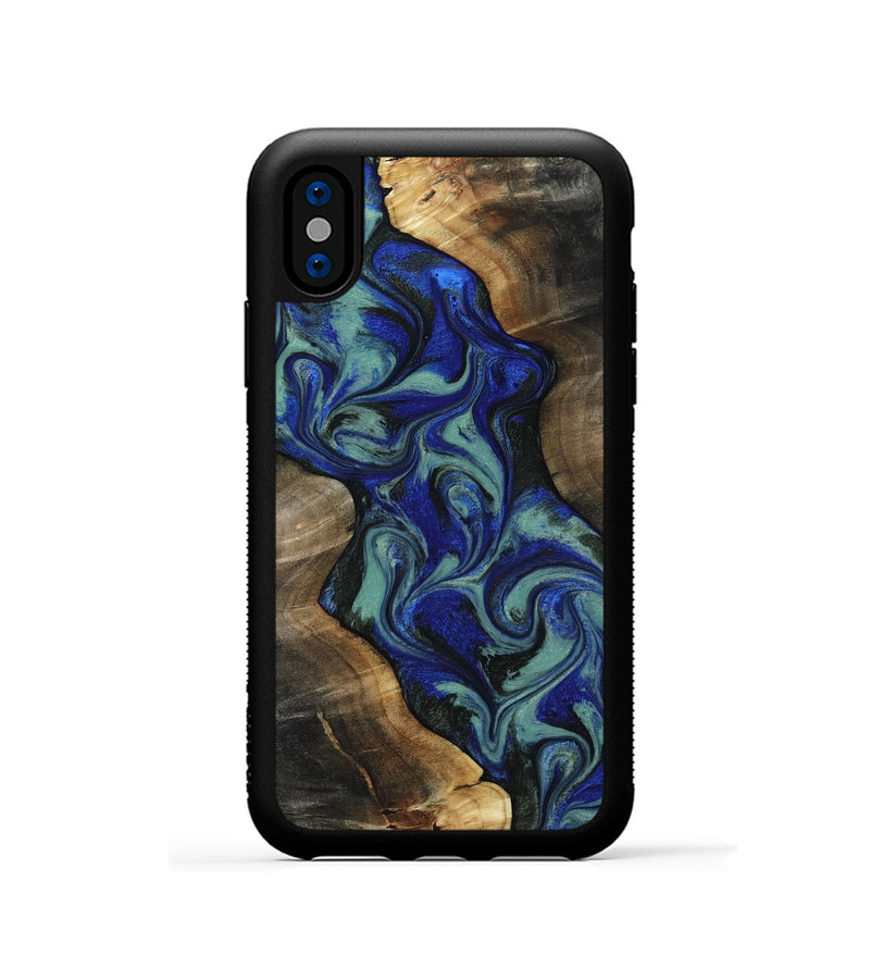 iPhone Xs Wood Phone Case - Vincent (Green, 818815)