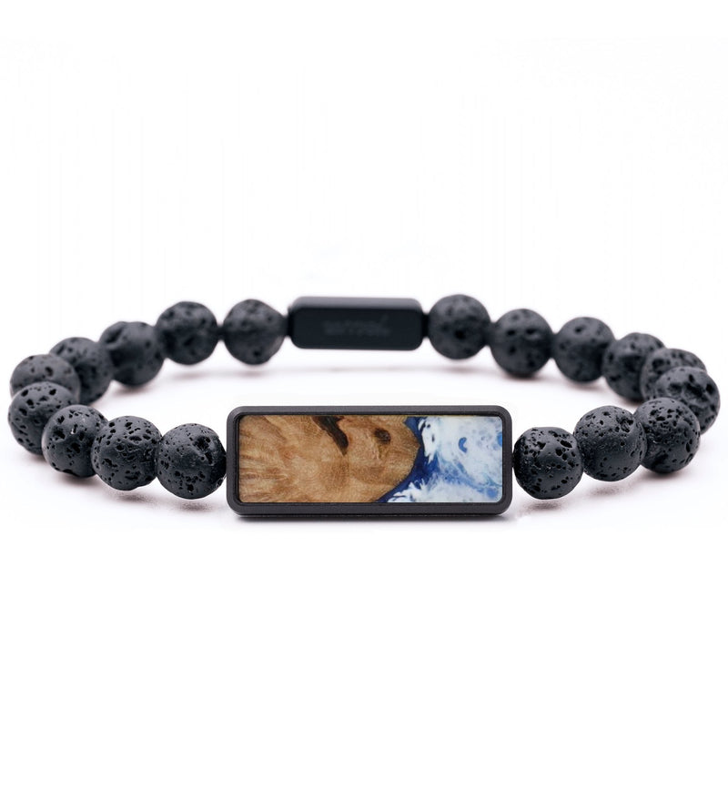 Lava Bead Wood Bracelet - Bridget (Coastal, 818837)