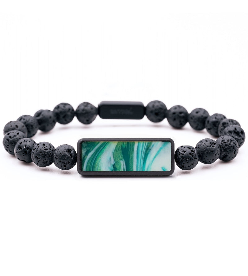Lava Bead ResinArt Bracelet - Jonathan (Green, 818845)