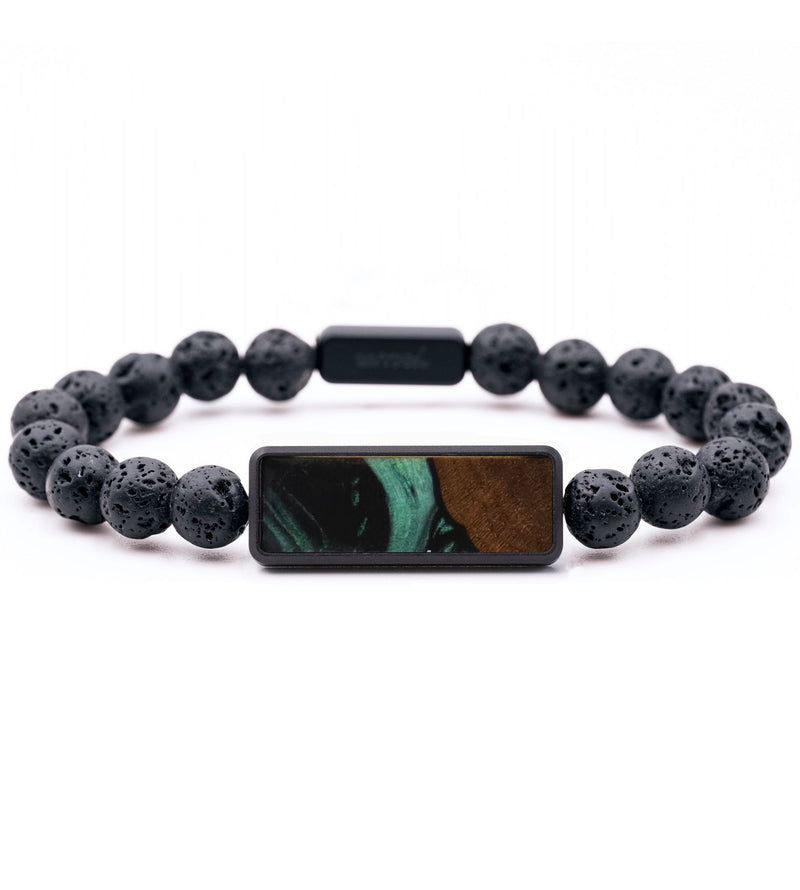 Lava Bead Wood Bracelet - Clark (Green, 818853)