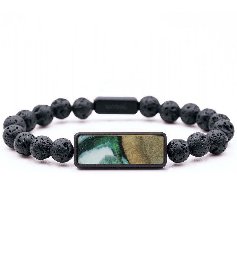 Lava Bead Wood Bracelet - Jacqueline (Green, 818854)