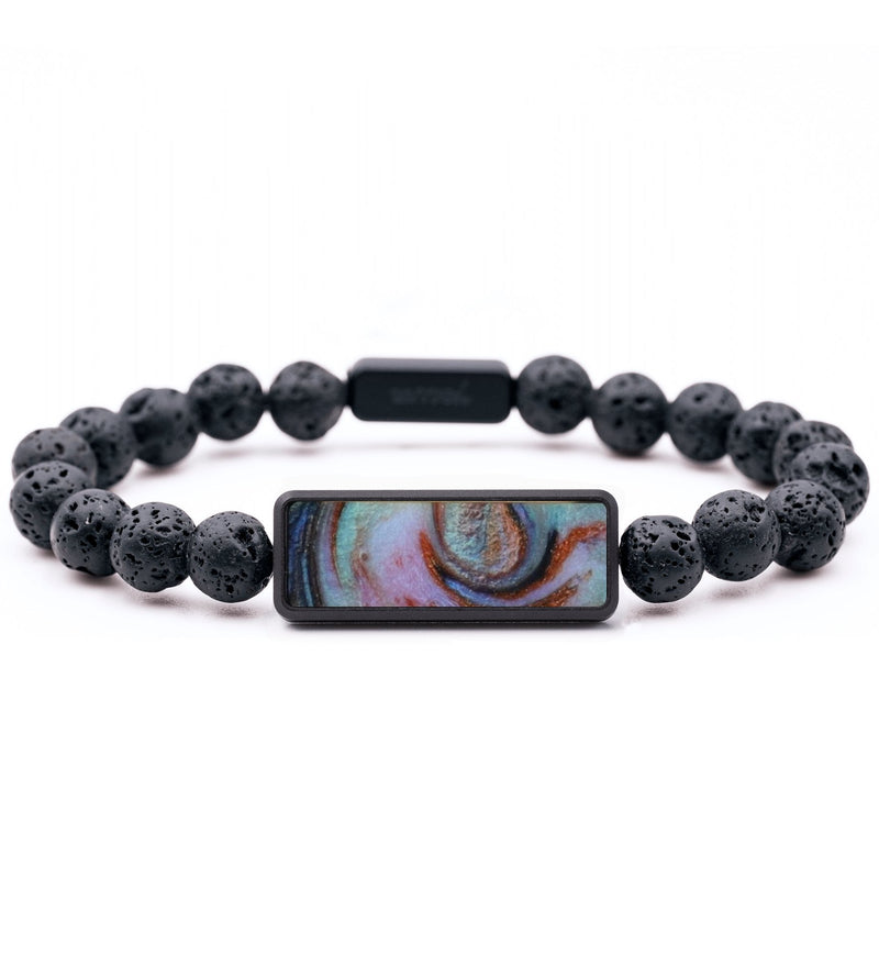 Lava Bead ResinArt Bracelet - Kennedi (Teal & Gold, 818859)