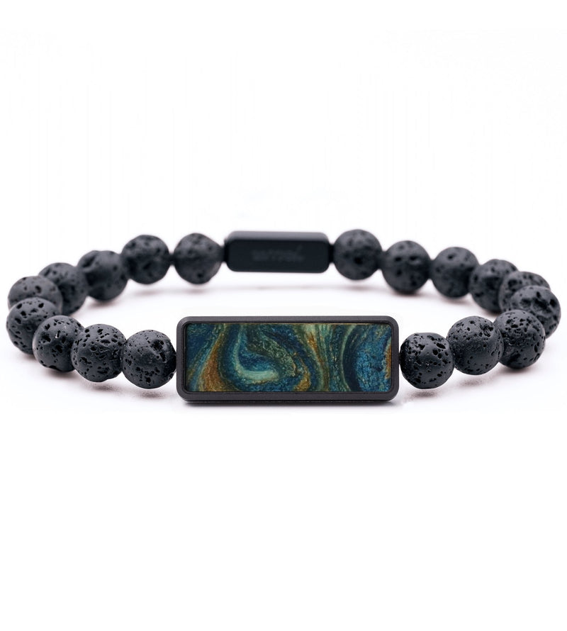 Lava Bead ResinArt Bracelet - Gael (Teal & Gold, 818863)