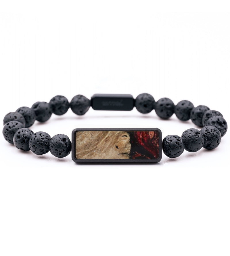 Lava Bead Wood Bracelet - Alayna (Red, 818870)