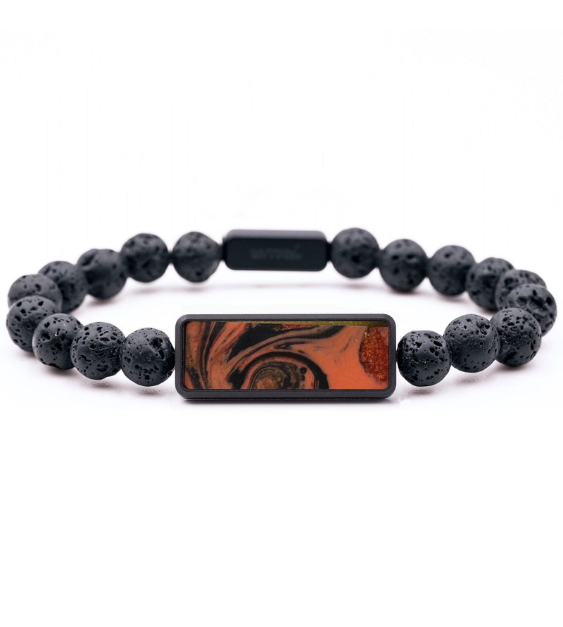 Lava Bead ResinArt Bracelet - Evangeline (Red, 818873)