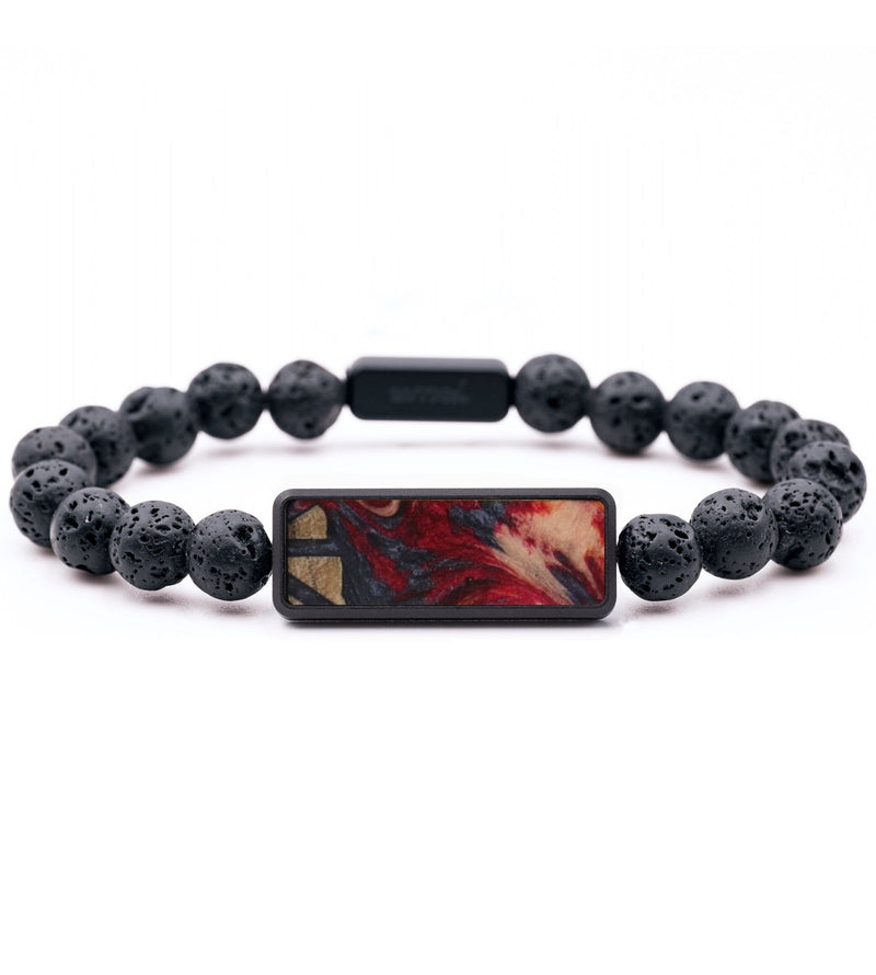Lava Bead ResinArt Bracelet - Brandi (Red, 818876)