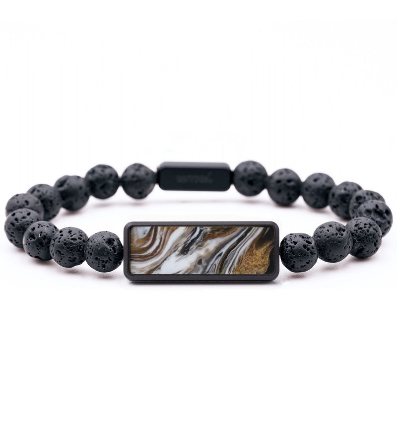 Lava Bead ResinArt Bracelet - Donnie (Black & White, 818883)