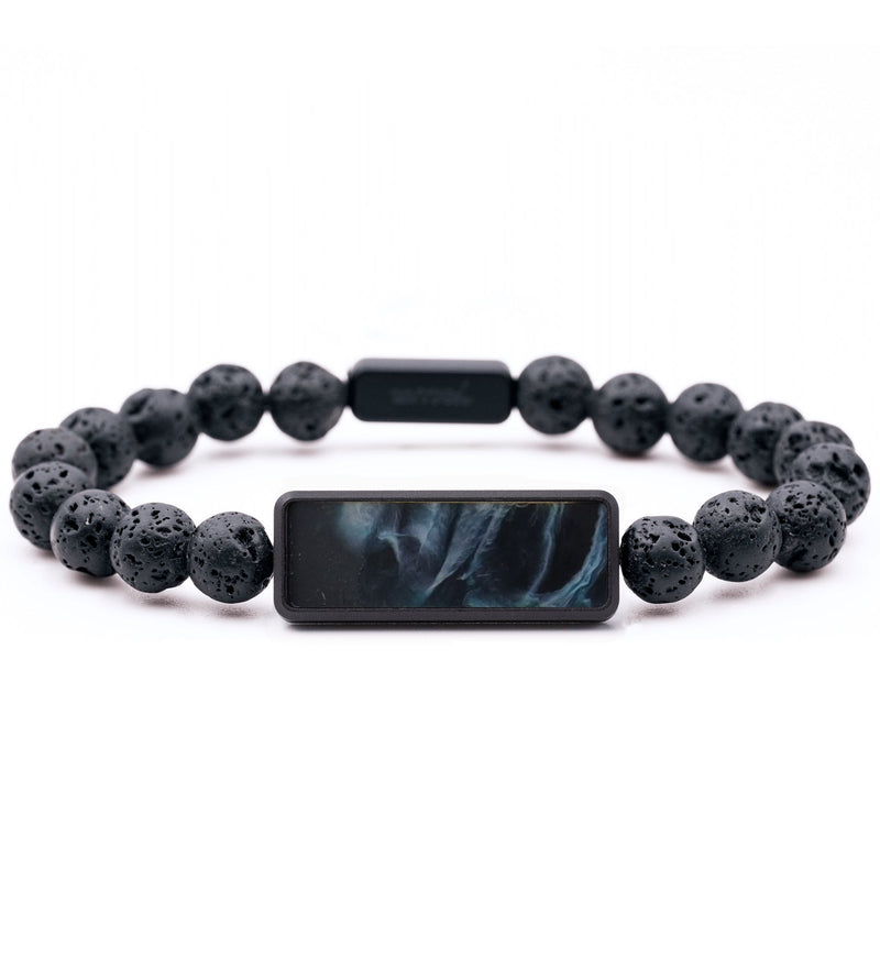Lava Bead Wood Bracelet - Ashleigh (Black & White, 818889)
