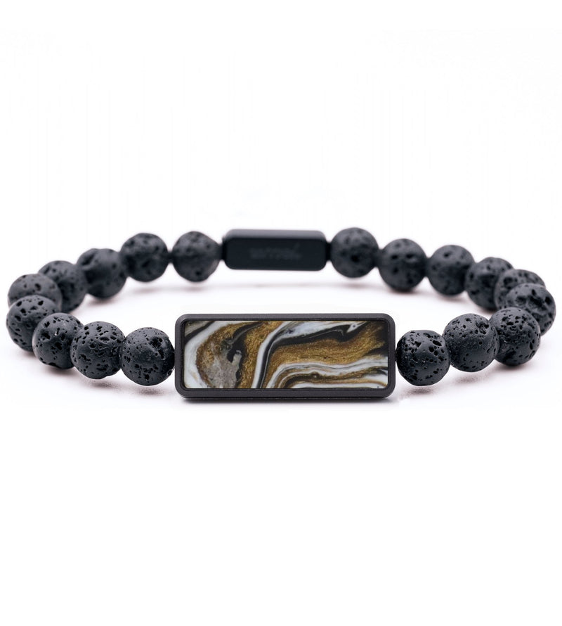 Lava Bead ResinArt Bracelet - Hope (Black & White, 818891)