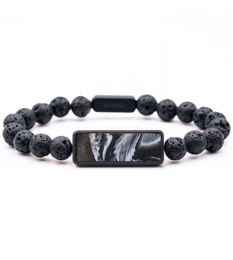 Lava Bead ResinArt Bracelet - Destiny (Black & White, 818898)
