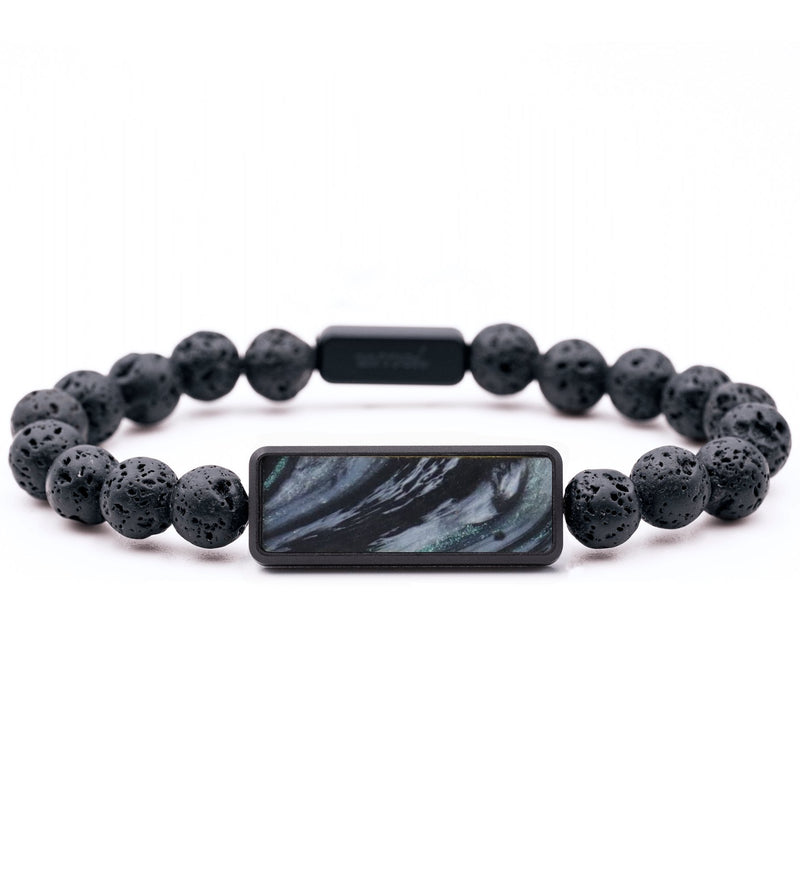 Lava Bead ResinArt Bracelet - Walter (Black & White, 818900)