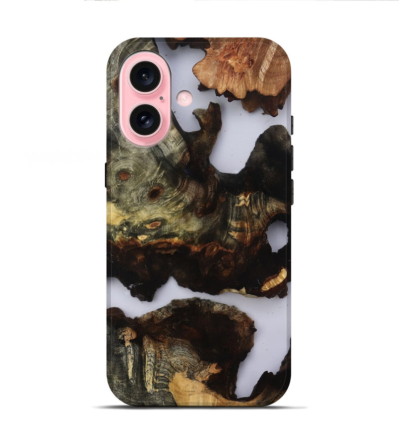 iPhone 16 Wood Live Edge Phone Case - Ashlie (Clear, 818910)