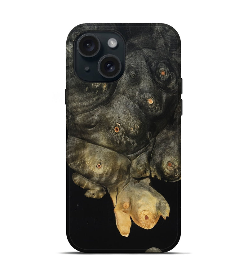 iPhone 15 Wood Live Edge Phone Case - Moshe (Wood Burl, 818916)
