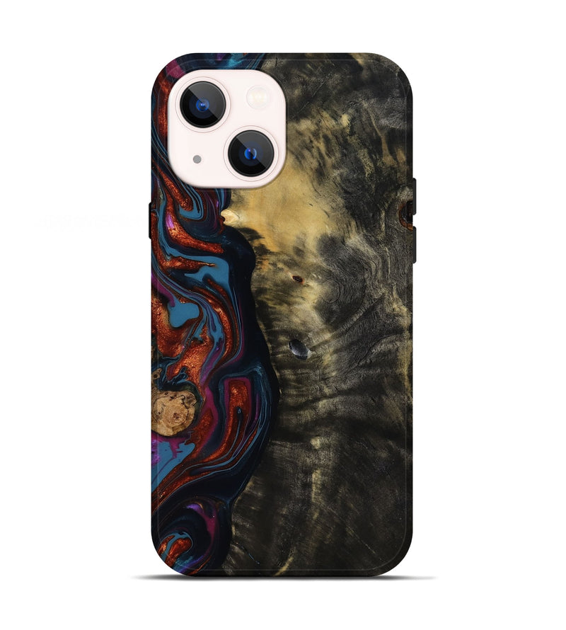 iPhone 13 Wood Live Edge Phone Case - Michele (Blue, 818918)