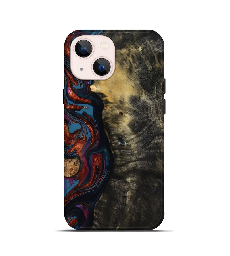iPhone 13 mini Wood Live Edge Phone Case - Michele (Blue, 818918)
