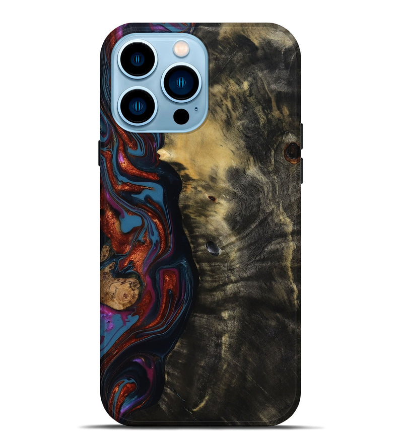 iPhone 14 Pro Max Wood Live Edge Phone Case - Michele (Blue, 818918)