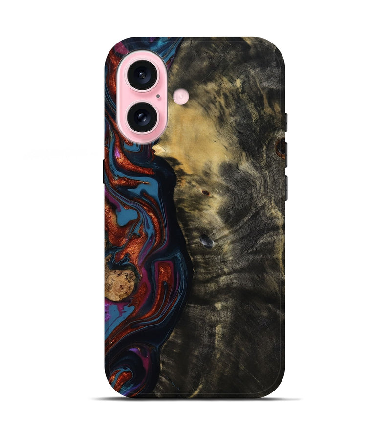 iPhone 17 Wood Live Edge Phone Case - Michele (Blue, 818918)