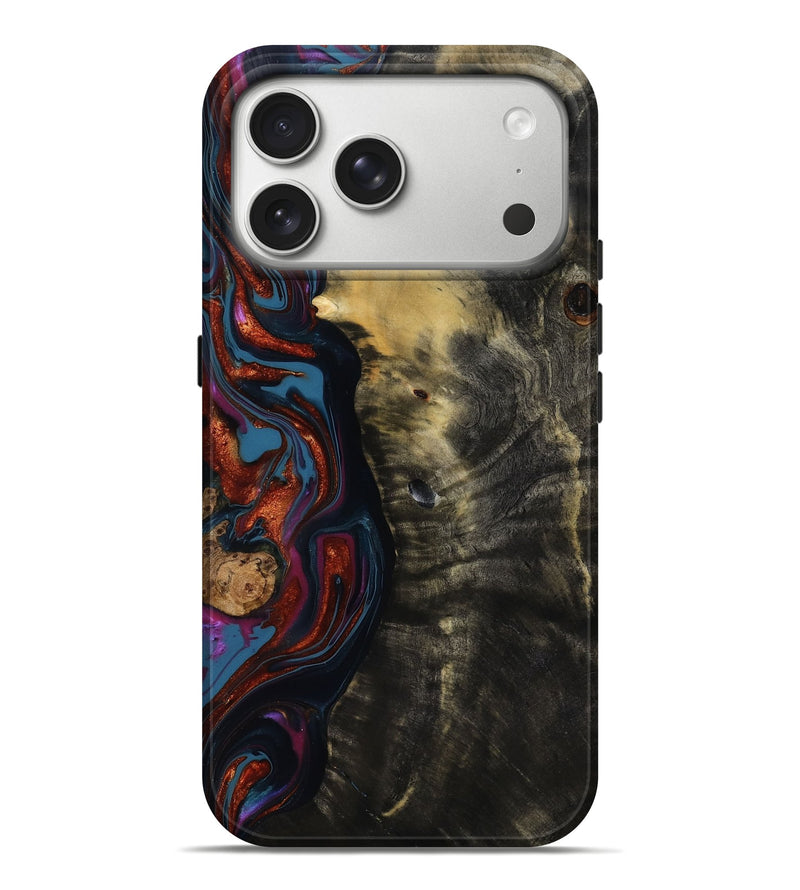 iPhone 17 Pro Max Wood Live Edge Phone Case - Michele (Blue, 818918)