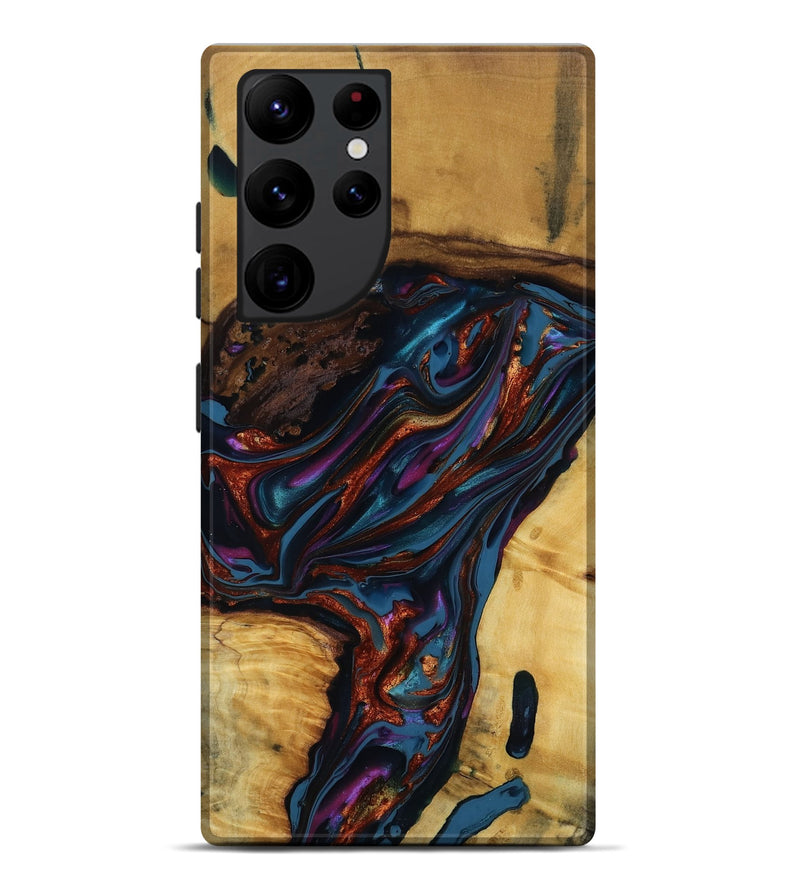 Galaxy S22 Ultra Wood Live Edge Phone Case - Maisie (Blue, 818919)