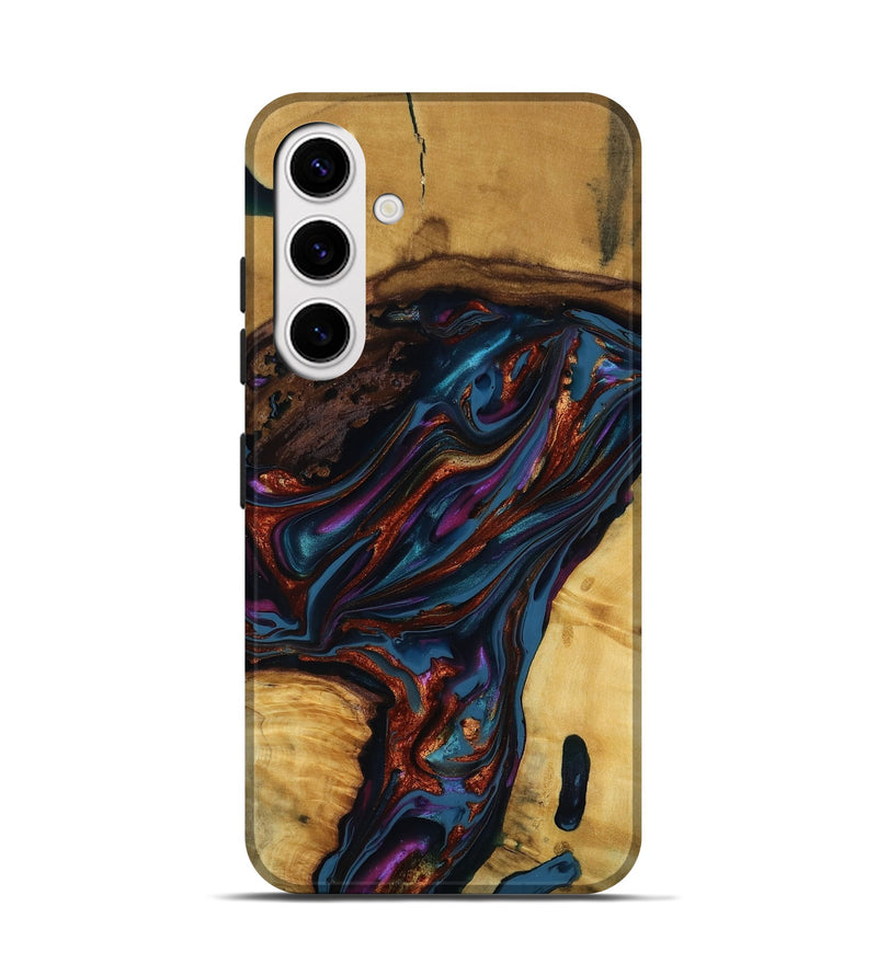Galaxy S25 Wood Live Edge Phone Case - Maisie (Blue, 818919)