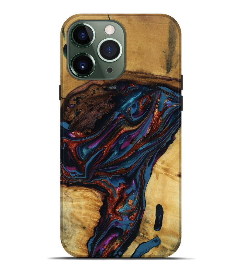 iPhone 13 Pro Max Wood Live Edge Phone Case - Maisie (Blue, 818919)