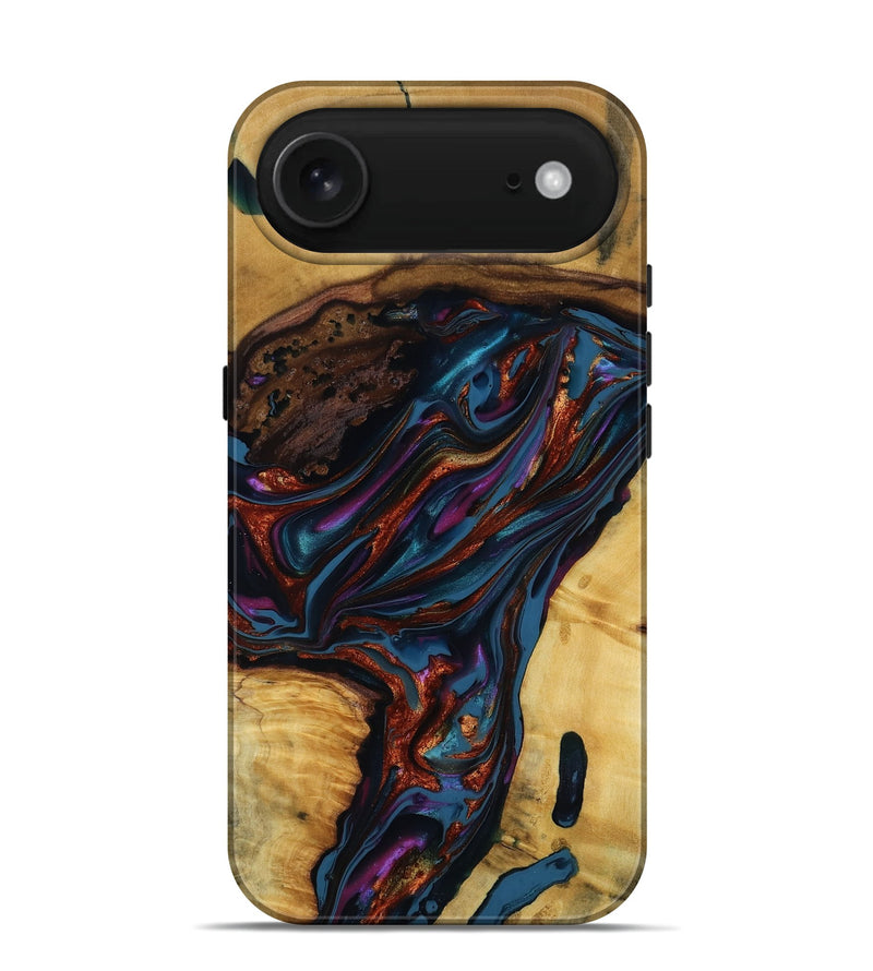 iPhone 17 Air Wood Live Edge Phone Case - Maisie (Blue, 818919)