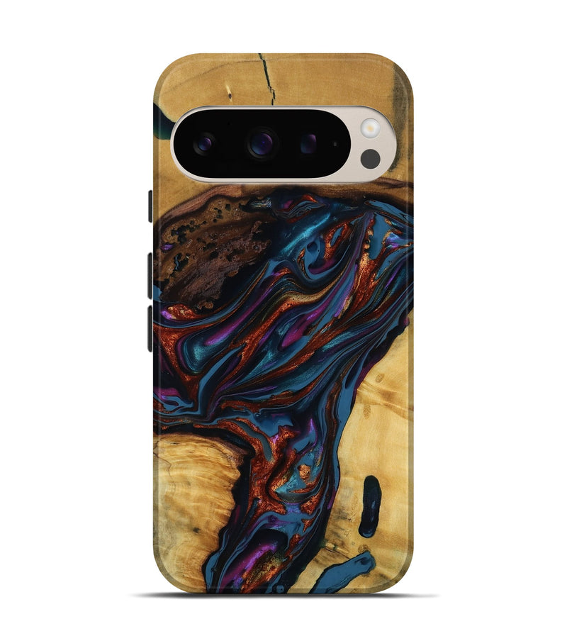 Pixel 9 Wood Live Edge Phone Case - Maisie (Blue, 818919)