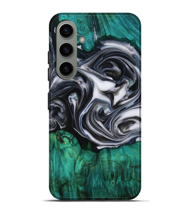 Galaxy S24 Plus Wood Live Edge Phone Case - Emir (Black & White, 818921)