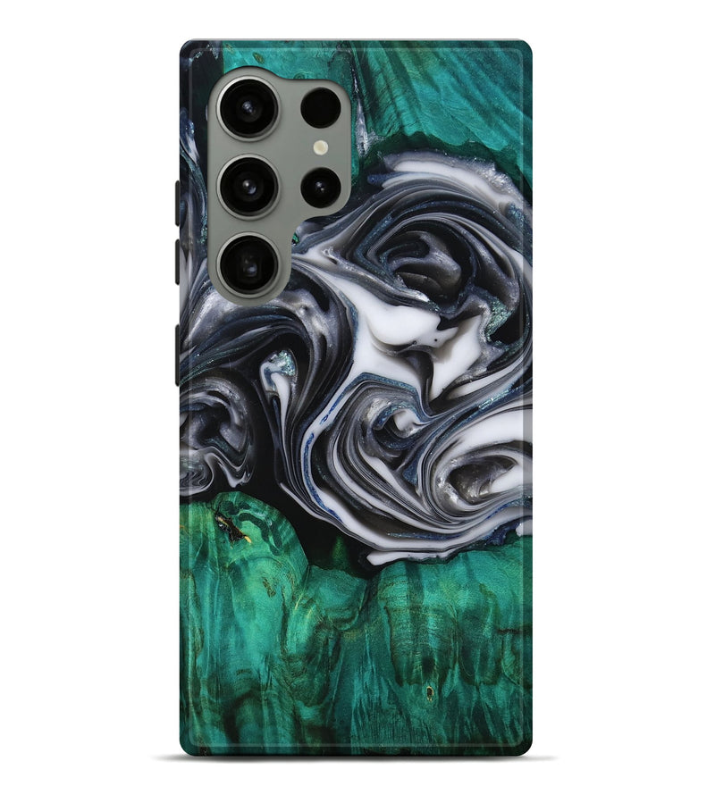 Galaxy S24 Ultra Wood Live Edge Phone Case - Emir (Black & White, 818921)