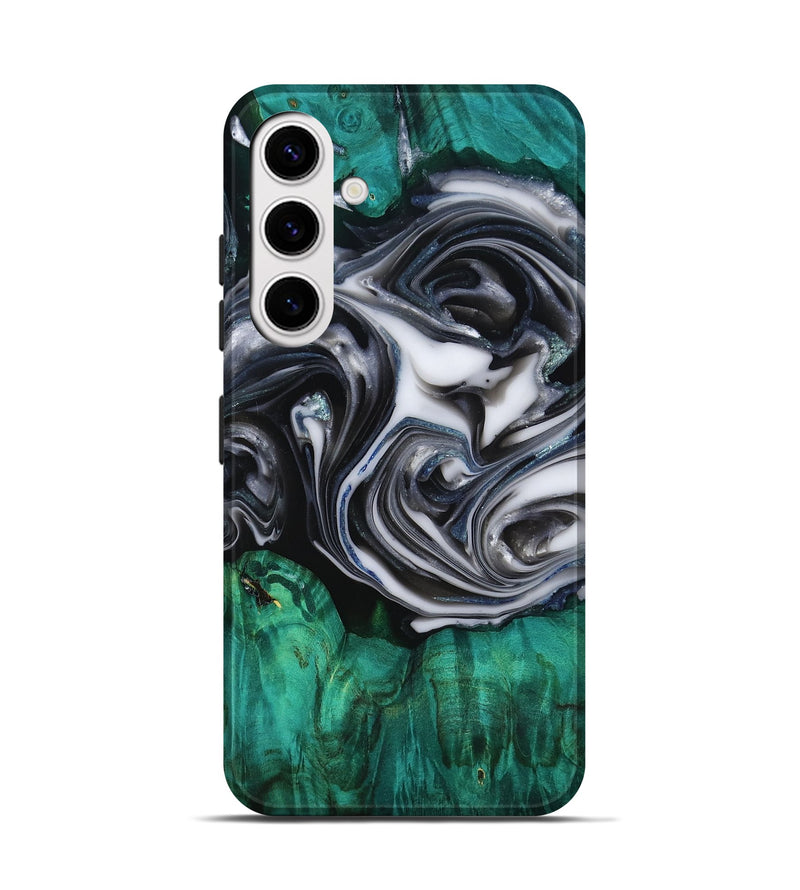 Galaxy S25 Wood Live Edge Phone Case - Emir (Black & White, 818921)