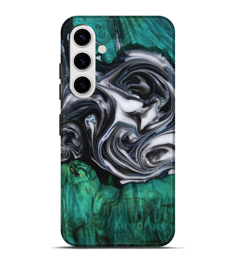 Galaxy S25 Plus Wood Live Edge Phone Case - Emir (Black & White, 818921)