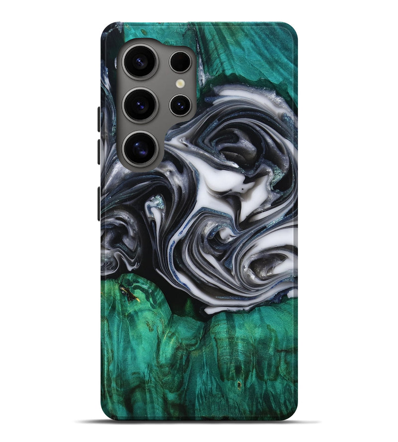 Galaxy S25 Ultra Wood Live Edge Phone Case - Emir (Black & White, 818921)