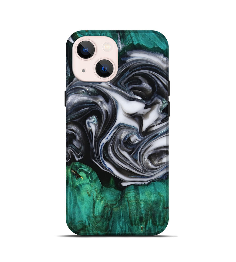 iPhone 13 mini Wood Live Edge Phone Case - Emir (Black & White, 818921)