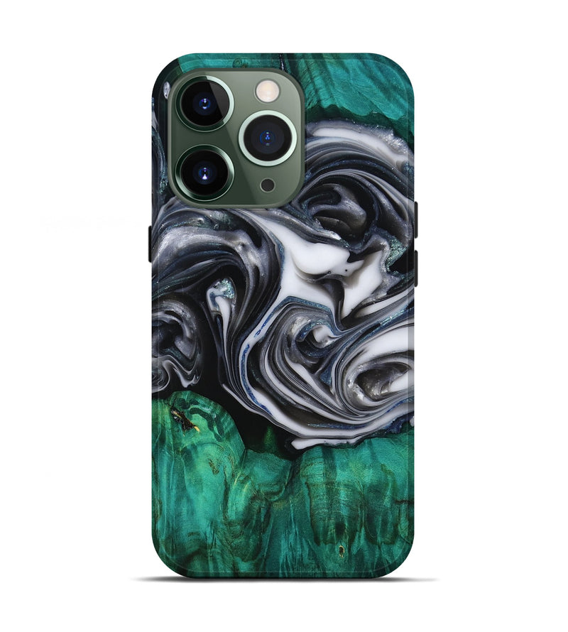 iPhone 13 Pro Wood Live Edge Phone Case - Emir (Black & White, 818921)