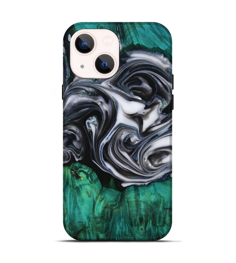 iPhone 14 Wood Live Edge Phone Case - Emir (Black & White, 818921)