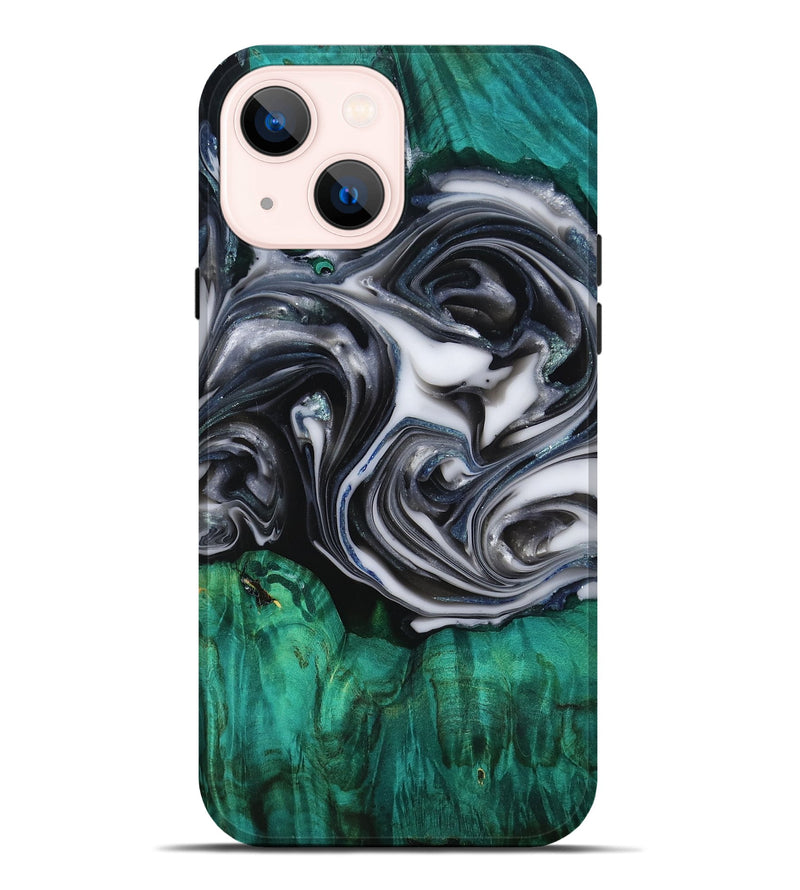 iPhone 14 Plus Wood Live Edge Phone Case - Emir (Black & White, 818921)