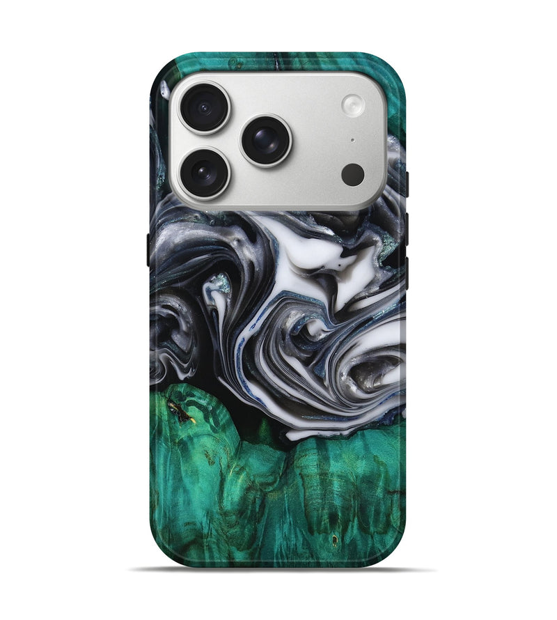 iPhone 17 Pro Wood Live Edge Phone Case - Emir (Black & White, 818921)