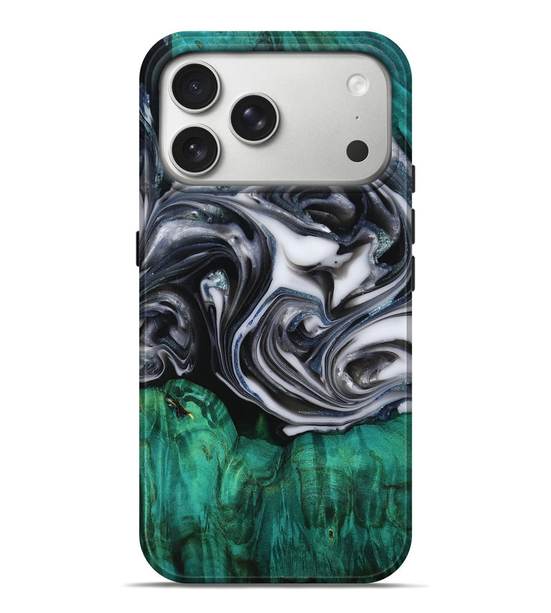 iPhone 17 Pro Max Wood Live Edge Phone Case - Emir (Black & White, 818921)