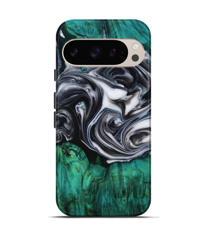 Pixel 9 Pro Wood Live Edge Phone Case - Emir (Black & White, 818921)