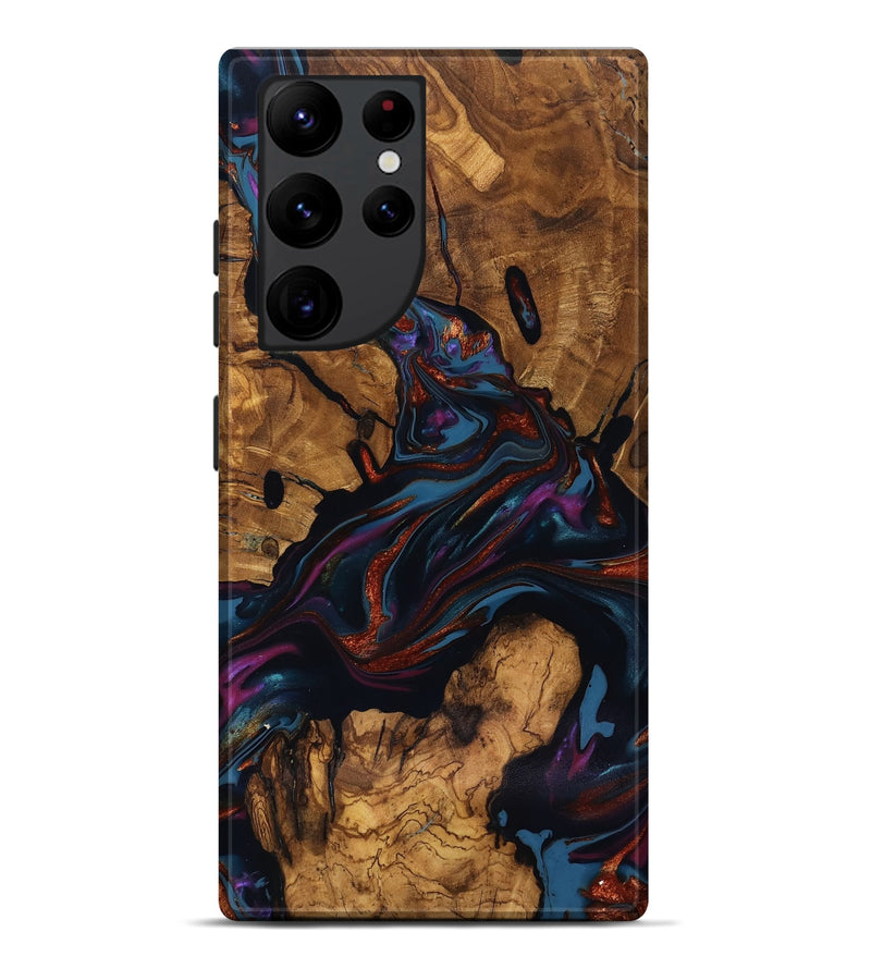 Galaxy S22 Ultra Wood Live Edge Phone Case - Ana (Ancient Olive, 818924)